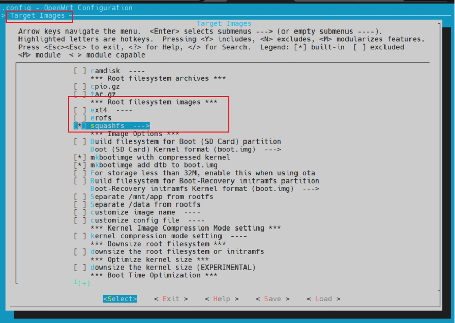 rootfs选择文件系统