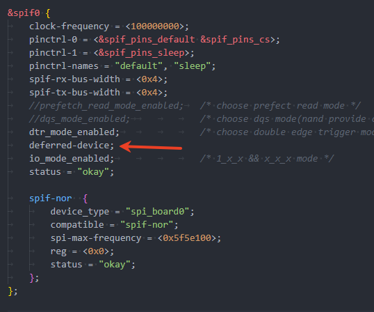 SPIF 控制器配置 deferred-device