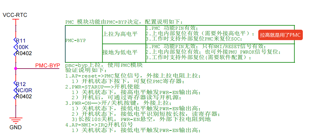 PMC 上下拉状态选择启用