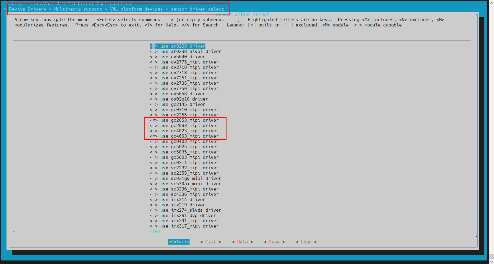 linux配置sensor_list