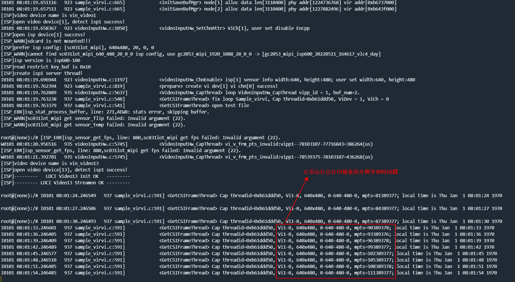 samplevirvi正常运行时打印